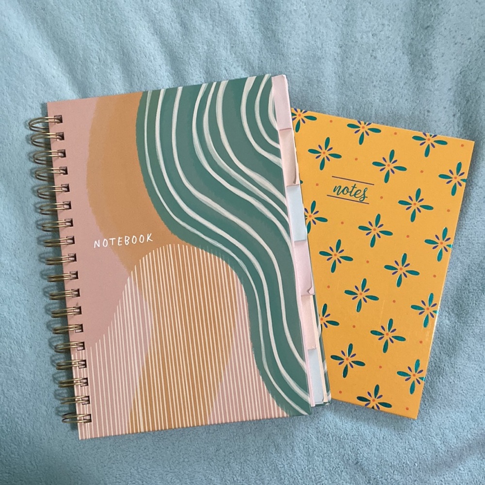 NWT 2 notebooks- 1 spiral ringed with paper tab sectioning and 1 bullet journal.